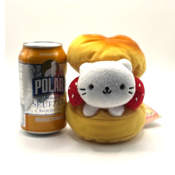 San-X Nyan Nyan Nyanko Cafe Series Cream Puff Cat Plush Doll Toy w/Tag - Picture 3 of 6